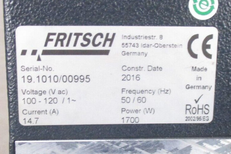 Fritsch Pulverisette 19 *used working