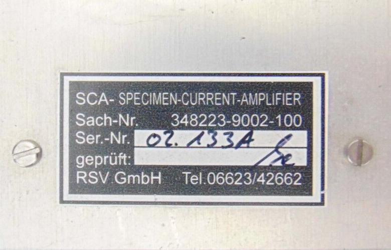 SCA 348223-9002-100 Specimen Current Amplifier *used working, 90-day warranty - Tech Equipment Spares, LLC