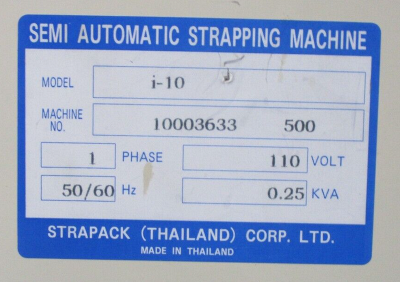 StraPack i-10 Strapping Machine Semi-Automatic *used working