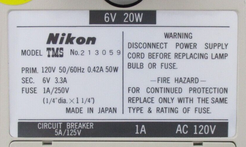 Nikon TMS Inverted Microscope *non-working