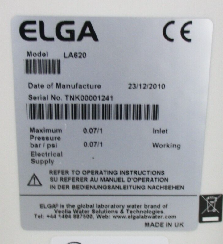 Elga Purelab Option DV 35 Water Purification Unit LA620 *used working