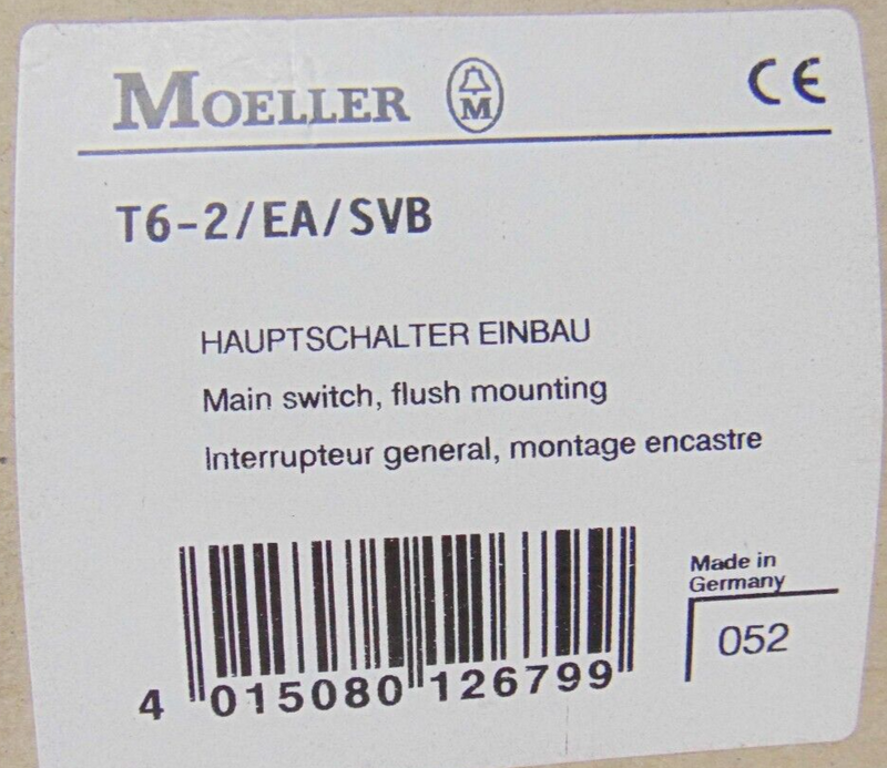 Moeller T6-2 EA SVB Rotary Switch 100A, lot of 6 *new surplus - Tech Equipment Spares, LLC