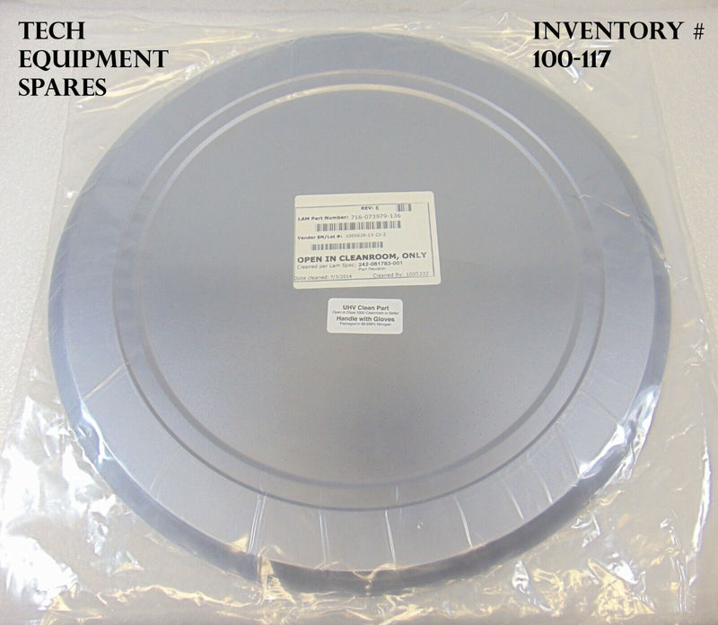 LAM Research 716-073979-136 Plate *new surplus, 90 day warranty*