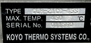 Koyo Thermo Systems CLH-21CD-45S Oven, 450 deg C *used working - Tech Equipment Spares, LLC