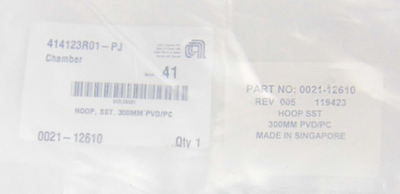 AMAT Applied Materials 0240-17750 KIT 300MM HOOP W Grounded Finger 414123R01-PJ