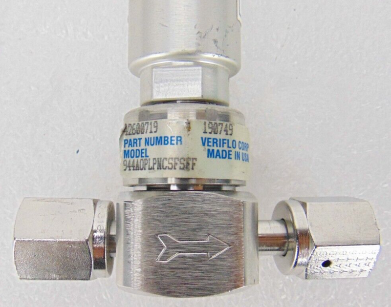 Veriflo 42600719 944A0PLPNCSFSFF Stainless Steel Valve *used working