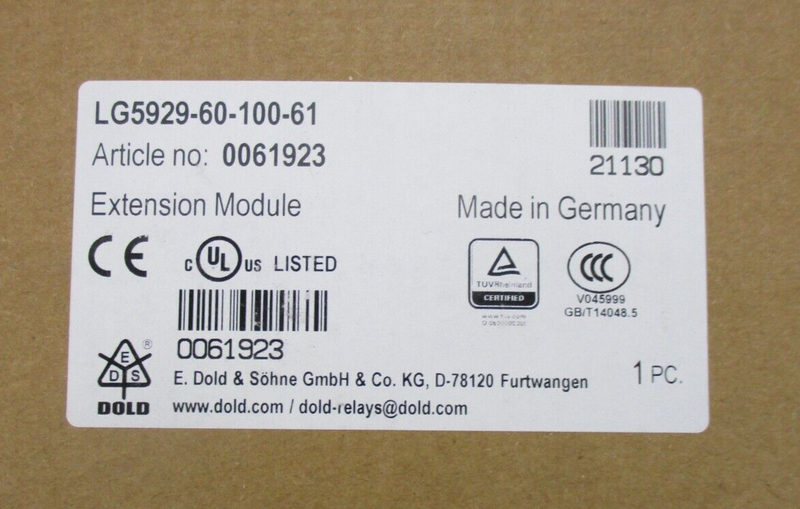 Dold LG5929-60-100-61 Extension Module 0061923, lot of 4 *new surplus