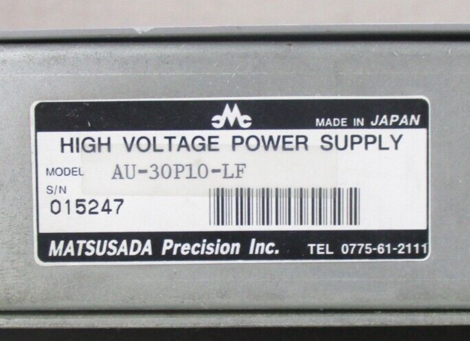 Matsusada AU-30P10-LF High Voltage Power Supply *untested, being sold as-is