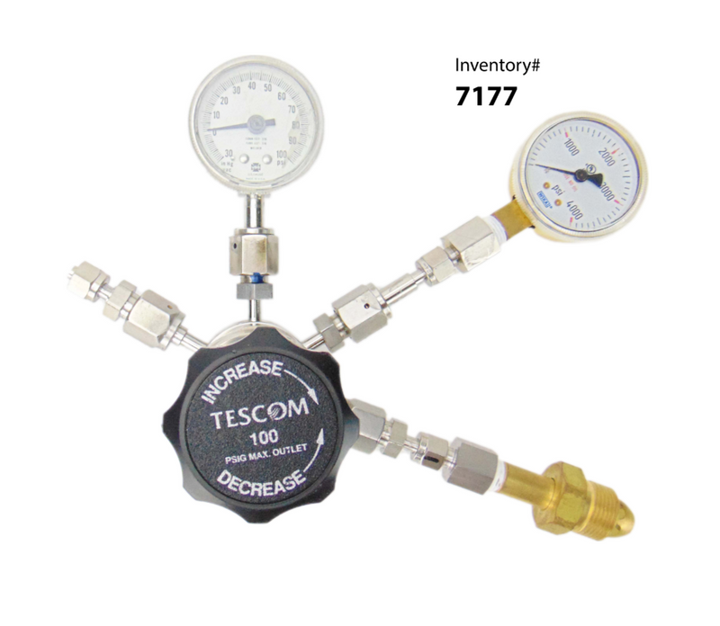 Tescom 64-2862KRT16-043 Regulator, Inlet 3500 PSI, Outlet 100 PSI *used working - Tech Equipment Spares, LLC