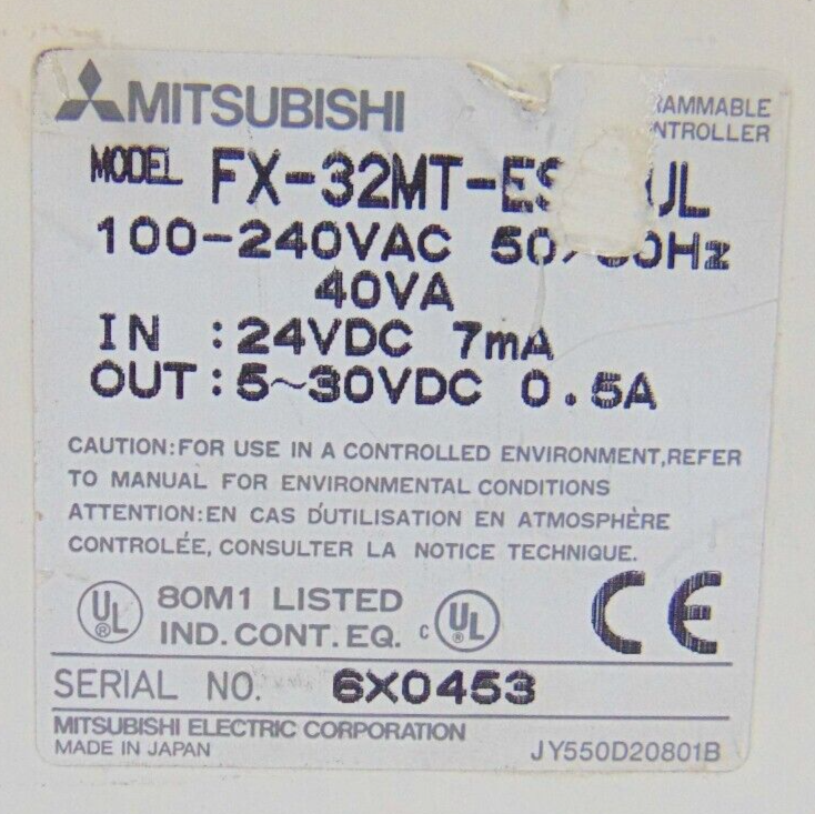 Mitsubishi MELSEC FX-32MT Transistor Unit *used working - Tech Equipment Spares, LLC