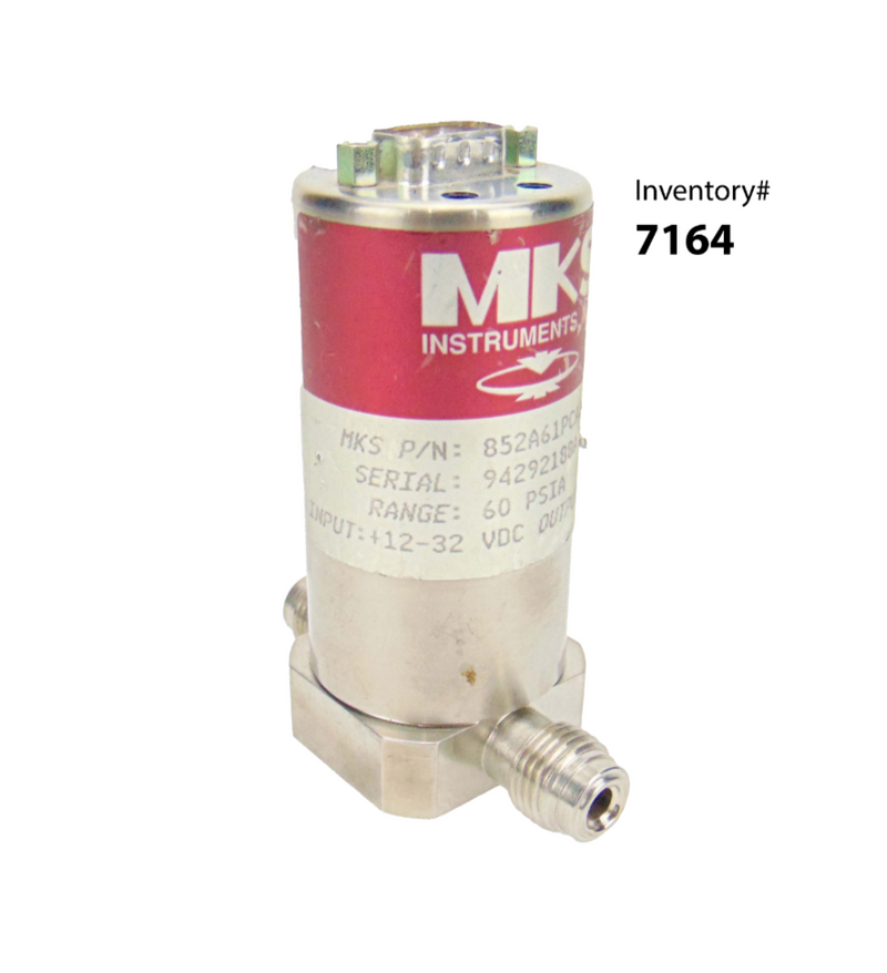 MKS 852A61PCA2NC Pressure Transducer 60PSIA *used working - Tech Equipment Spares, LLC