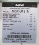 Sanyo MDF-U731M Biomedical Freezer *used working - Tech Equipment Spares, LLC