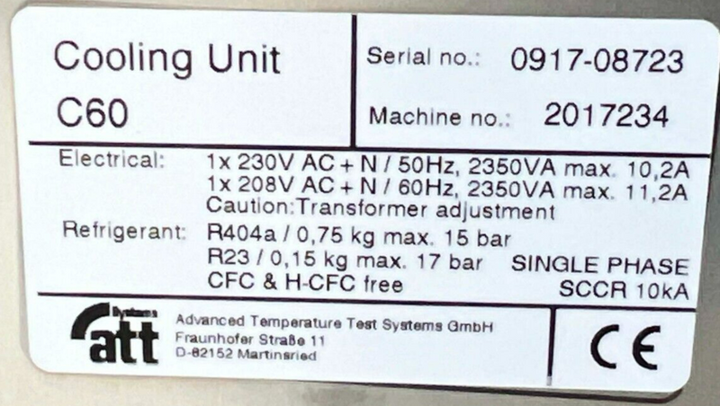 ATT C60 Cooling Unit *new surplus