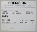 Precision 51221126 Econotherm Oven *used tested working - Tech Equipment Spares, LLC