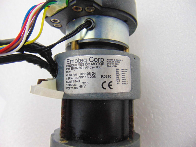 Emoteq BH02301-AF02-HBE Brushless DC Motor *used working - Tech Equipment Spares, LLC