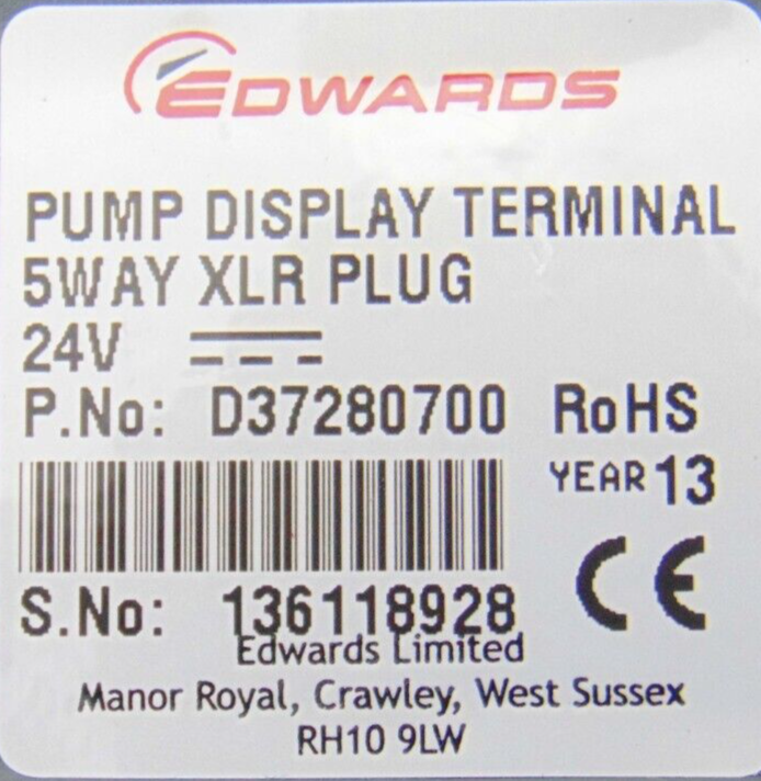 Edwards D37280700 Pump Display Terminal *used working