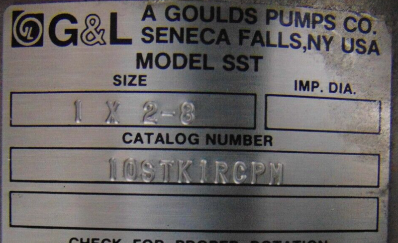 G&L Goulds 10STK1RCPM Pump 1 X 2-8, 10 HP, 208-230/460 VAC, 26.5- 24/12 Amp - Tech Equipment Spares, LLC