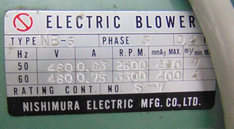 Nishimura NB-6 Friction Blower *used working