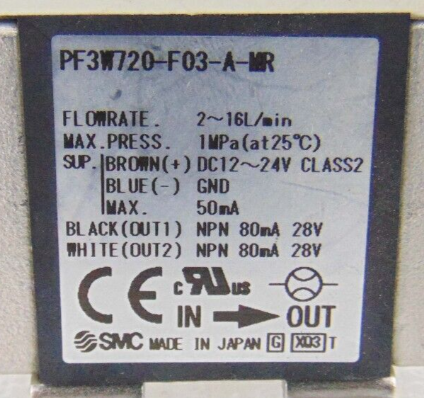 SMC PF3W720-F03-A-MR Flow Switch *used working - Tech Equipment Spares, LLC