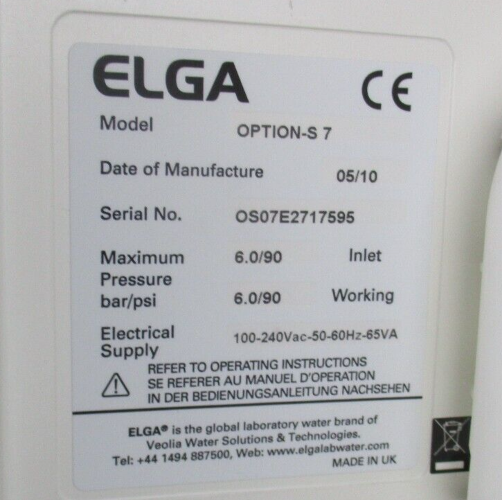 Elga Purelab Option DV 35 Water Purification Unit LA620 *used working