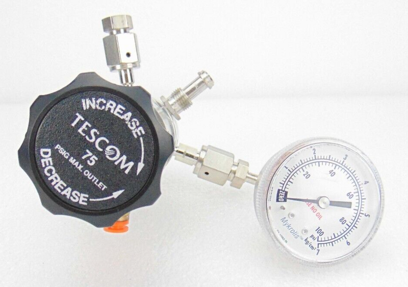 Tescom 449-265-0RR9 Regulator, Inlet 120 PSI, Outlet 75 PSI *used working - Tech Equipment Spares, LLC