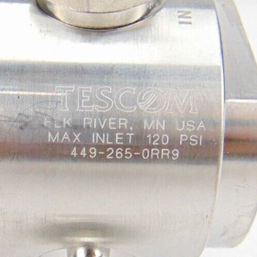 Tescom 449-265-0RR9 Regulator, Inlet 120 PSI, Outlet 75 PSI *used working - Tech Equipment Spares, LLC
