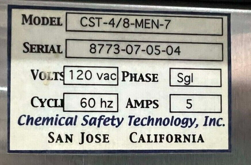 Chemical Safety Technology CST-4/8-MEN-7 Desiccator Airflotek *used working - Tech Equipment Spares, LLC