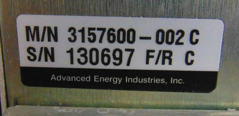 AE Advanced Energy PEll 3157600-002 C RF Plasma Generator *untested, sold as-is - Tech Equipment Spares, LLC