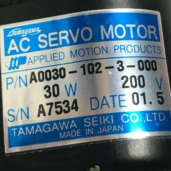 Tamagawa Seiki A0030-102-3-000 AC Servo Drive, 30W, 200V (Used Working) - Tech Equipment Spares, LLC