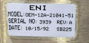ENI OEM-12A-21041-51 RF Generator, lot of 3 *sold as-is, for parts - Tech Equipment Spares, LLC