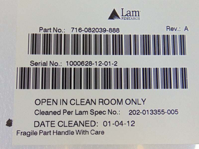 LAM Research 716-082039-888 Ring *new surplus, 90 day warranty* - Tech Equipment Spares, LLC