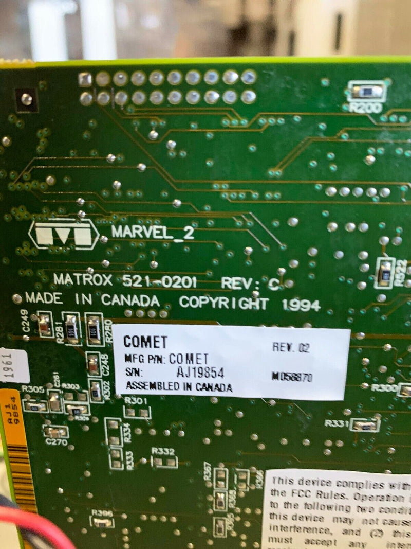 KLA 5200 Computer Marvel 2 Matrox 521-0201 Circuit Board Comet CMT/RGB/Module - Tech Equipment Spares, LLC