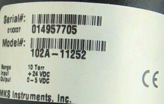 MKS 102A-11252 Baratron 10 Torr *used working, 90-day warranty - Tech Equipment Spares, LLC