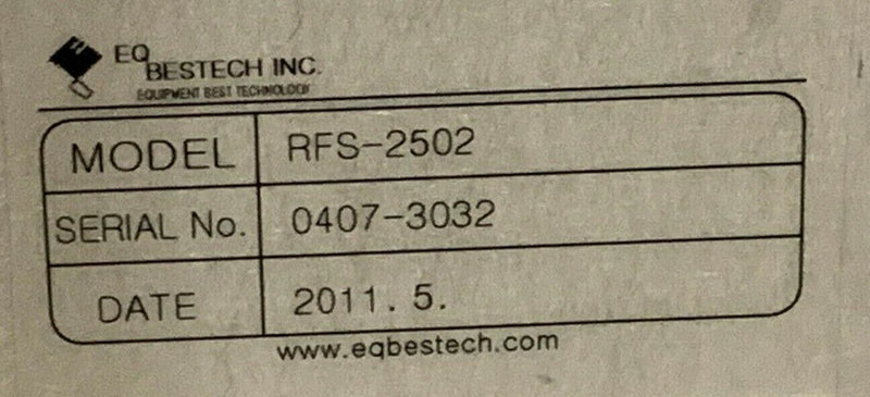 Equipment Best Technology EQM-RFS2502 Plamat RF Match RFS-2502 *used working* - Tech Equipment Spares, LLC