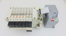 SMC VQ1200Y-5 VQ1400Y-5 VQ1100Y-5 Manifold, 7 Solenoid *used working - Tech Equipment Spares, LLC