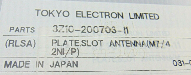 TEL Tokyo Electron Limited 3Z10-200703-11 Plate Slot Antenna *new surplus - Tech Equipment Spares, LLC