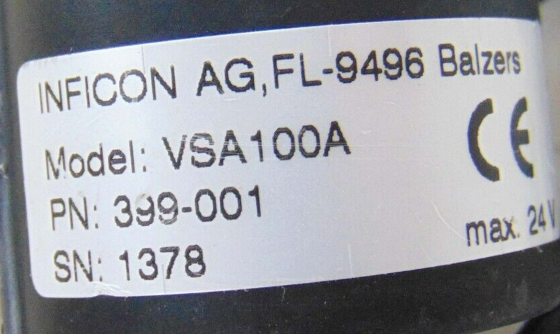 Balzer Inficon VSA100A 399-001 Vacuum Gauge *used working - Tech Equipment Spares, LLC