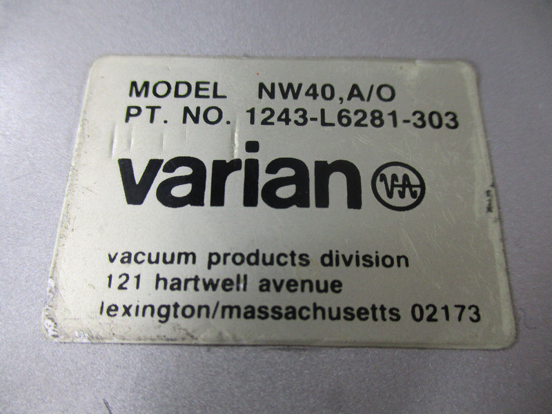 Varian 1343-L6281-303 Angle Isolation Valve (used working, 90 day warranty) - Tech Equipment Spares, LLC