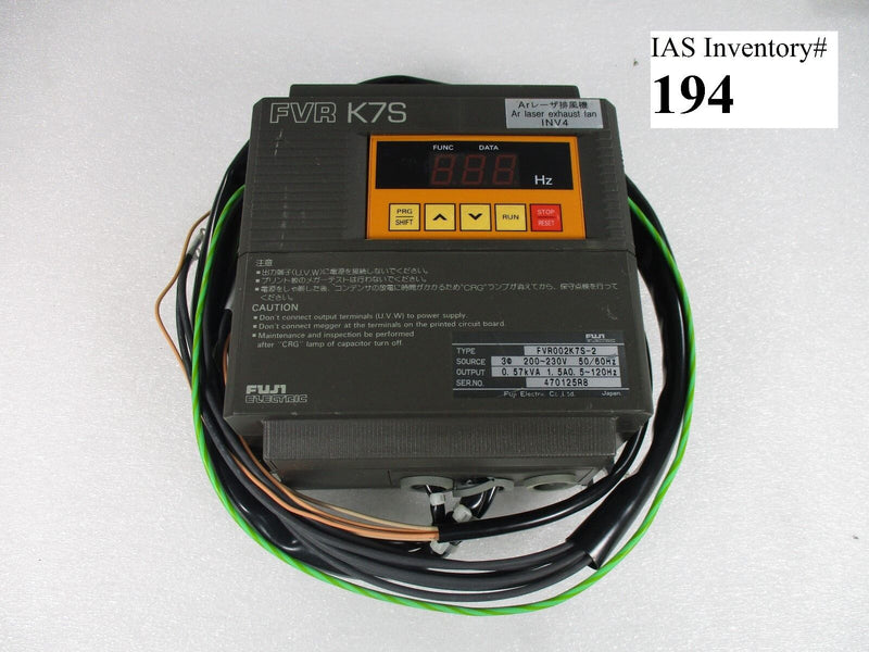 Fuji FVR K75 Inverter Drive FVR002K7S-2 (Used Working, 90 Day Warranty) - Tech Equipment Spares, LLC