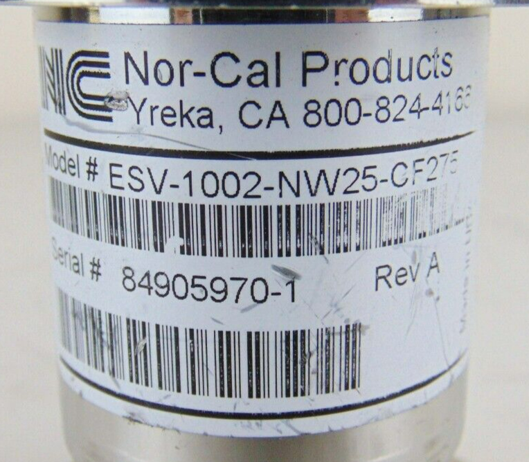 Nor Cal ESV-1002-NW25-CF275 Manual Angel Isolation Valve *used working - Tech Equipment Spares, LLC