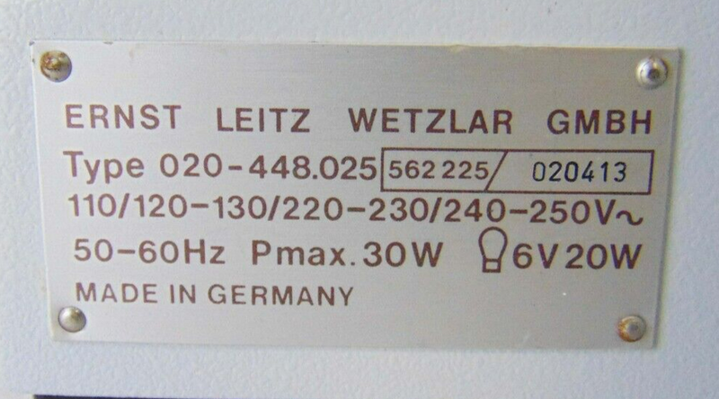 Leitz Wetzlar Ergolux 020-448.025 Microscope *used working - Tech Equipment Spares, LLC