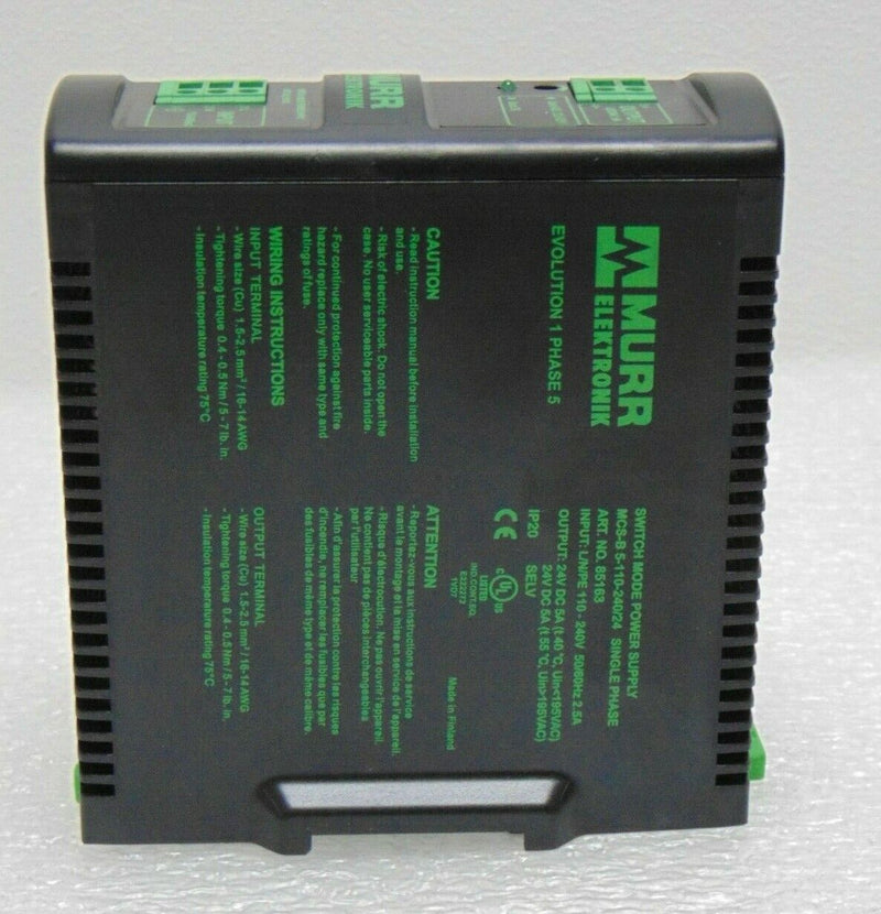 Murr Electronik MCS-B 5-110-240/24 Switch Mode Power Supply *used working - Tech Equipment Spares, LLC