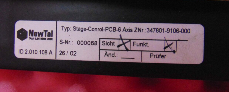 Zeiss 347801-9106-000 Stage Controller PCB-6 Axis *used working - Tech Equipment Spares, LLC