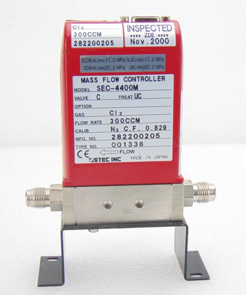 Stec SEC-4400M Mass Flow Controller 300 sccm Cl2 *used working - Tech Equipment Spares, LLC