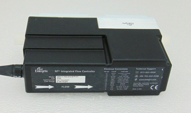 Entegris 6500-T4-F02-D12-B-P1-U1 NT Integrated Flow Controller 0-1250 mLpm *used - Tech Equipment Spares, LLC