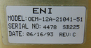ENI OEM-12A OEM-12A-21041-51 RF Generator, 1250W *tested working - Tech Equipment Spares, LLC