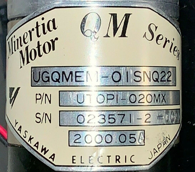 Yaskawa UGQMEM-01SNQ22 QM Servo Motor UTOPI-020MX (used working) - Tech Equipment Spares, LLC