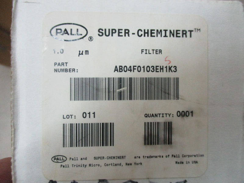 Pall AB04F0103EH1K3 Super Cheminert Filter 1.0 um (New Surplus) - Tech Equipment Spares, LLC