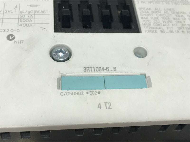 Siemens 60947-4-1 Sirius Contactor 275 Amp 1000V 3 Pole (Used Working) - Tech Equipment Spares, LLC