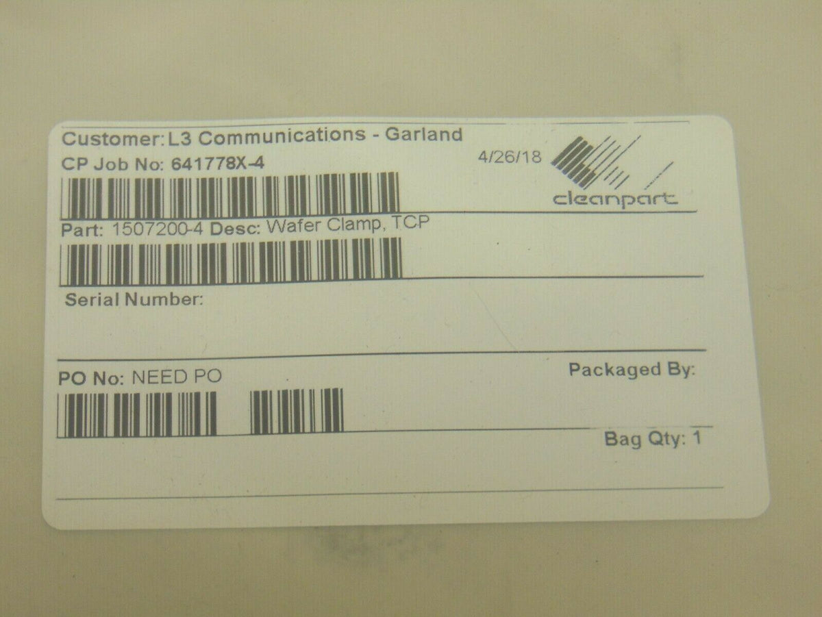 LAM 1507200-4 Wafer Clamp TCP *cleaned | Tech Equipment Spares, LLC